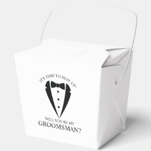 Black Wedding Tuxedo Suit Groomsman Proposal Favor Boxes