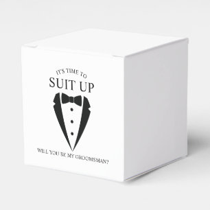 Black Wedding Tuxedo Suit Groomsman Proposal Favor Boxes