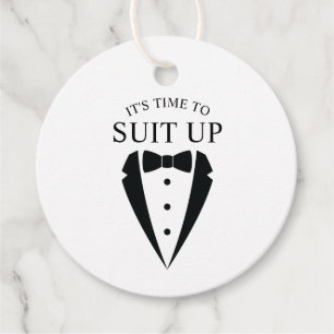 Black Wedding Tuxedo Suit Groomsman Proposal Favor Tags