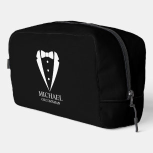 Black Wedding Tuxedo Suit Personalized Groomsmen Dopp Kit