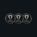 Black Wedding Tuxedo Suit Personalized Groomsmen Golf Ball Marker<br><div class="desc">Make Your Wedding Unforgettable – Add a personal touch with a custom groomsmen gift
featuring a tuxedo suit and bow tie illustration with a personalized groomsman's name and title in a classic serif font.

 A perfect keepsake for your groomsmen,  best man,  father of the bride,  and more!</div>