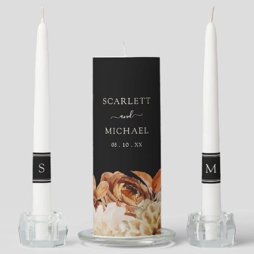 Black Wedding Unity Candle Set