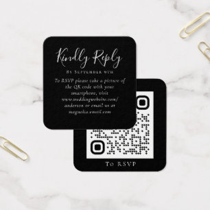 Black Wedding Website QR Code RSVP