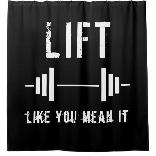 Black Weightlifting Fitness Gym Shower Curtain