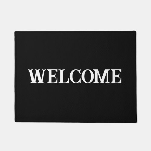 Black Welcome Doormat