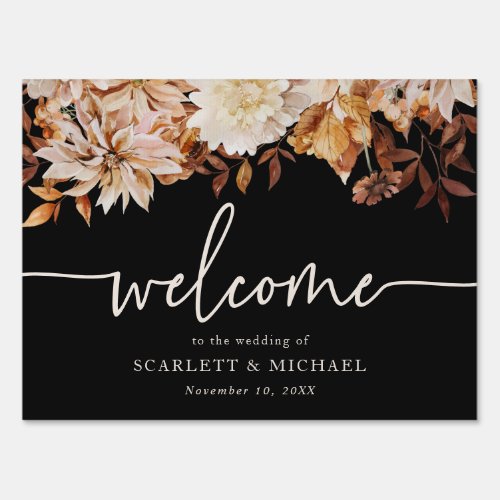 Black Welcome Outdoor sign
