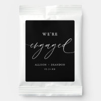 Black We're Engaged Engagement Party Favors