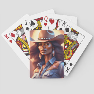 Black Western Cowgirl Denim Poker Cards