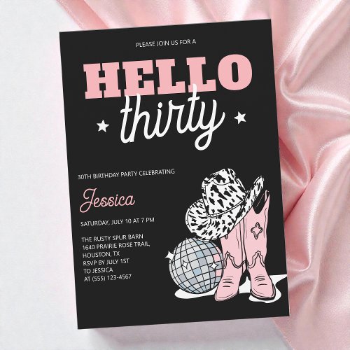 Black Western Disco Cowgirl 30th Birthday Party