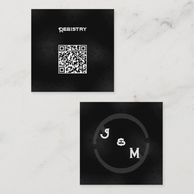 Black Western Goth Wedding Ste Enclosure Small Card (Front/Back)