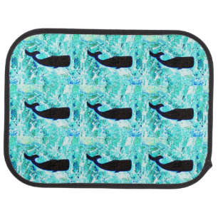 black whale blue car floor mat
