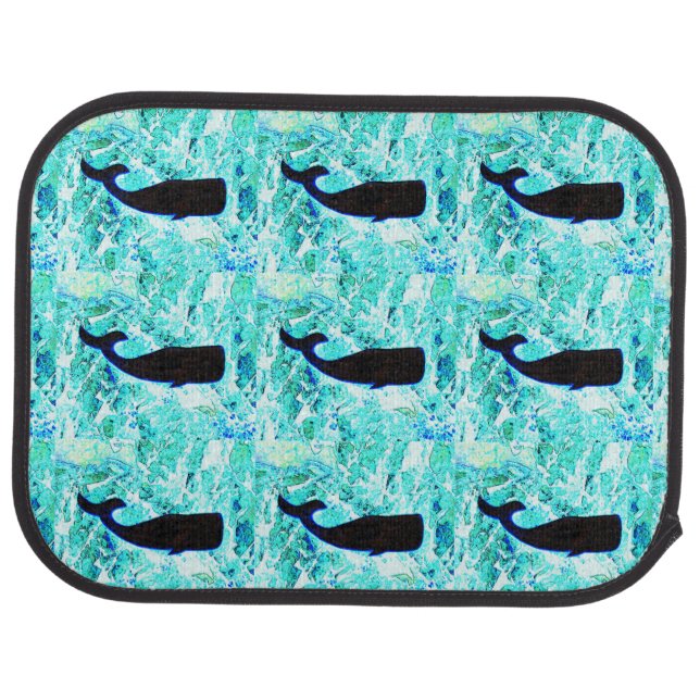 black whale blue car floor mat (Rear)