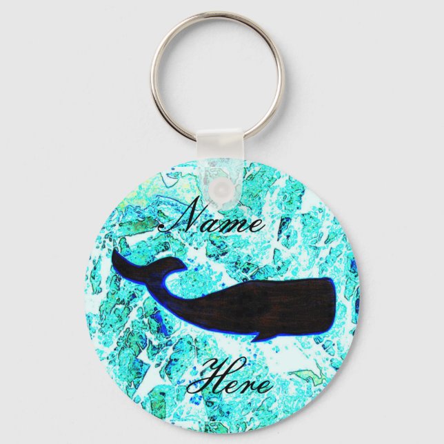 black whale blue Thunder_Cove Keychain (Front)