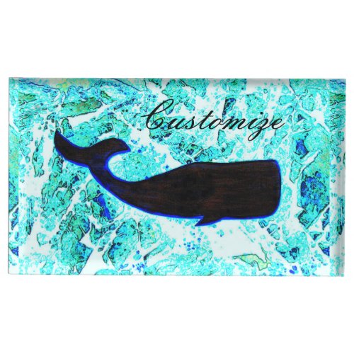 black whale blue Thunder_Cove Table Number Holder