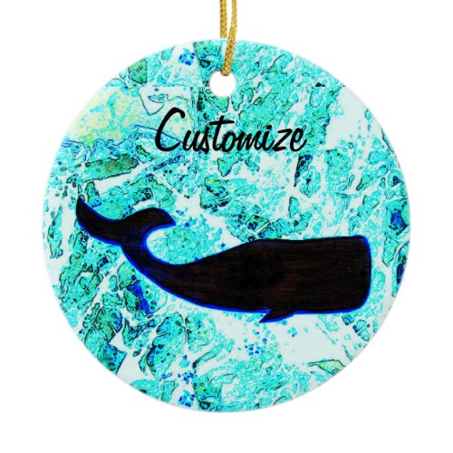 black whale customized Thunder_Cove Ceramic Ornament