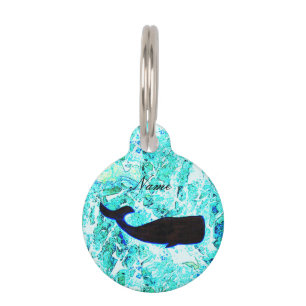 black whale swimming Thunder_Cove Pet ID Tag