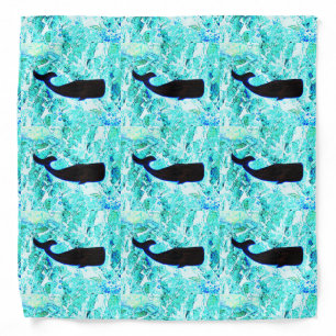 black whales blue bandana