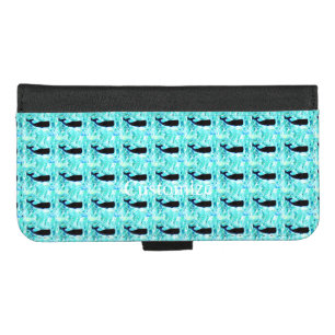 black whales blue iPhone 8/7 plus wallet case