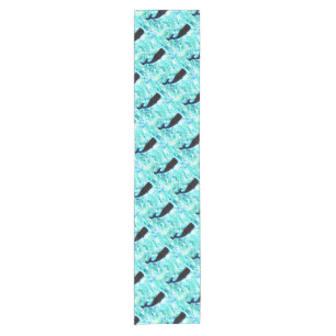 black whales blue Thunder_Cove Short Table Runner