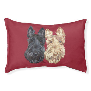 Black & Wheaten Scottish Terriers Pet Bed