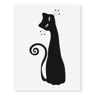 Cat Silhouette Temporary Tattoos | Zazzle