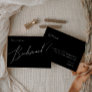 Black Whimsical Script Bridesmaid Proposal Card