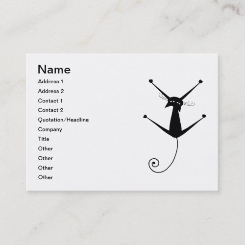 Black Whimsy Kitty 10 Business Card Templates