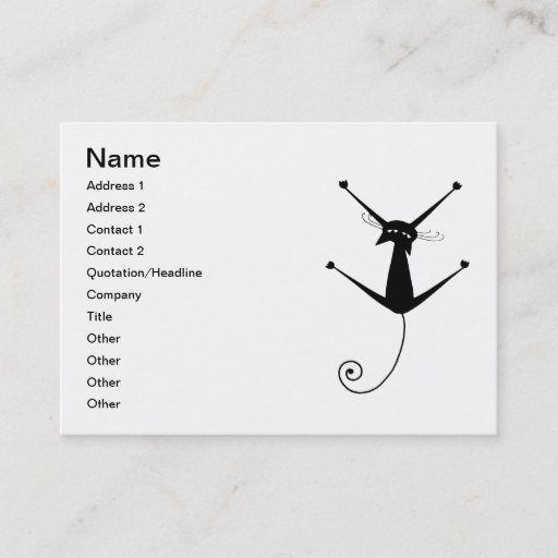 Customizable Black Whimsy Kitty 10 Business Card Templates