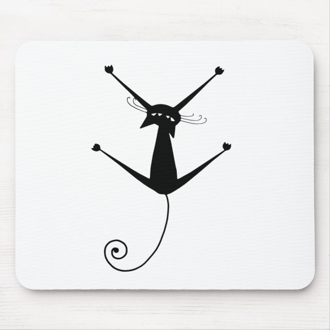Black Whimsy Kitty 10 Mouse Pad (Front)