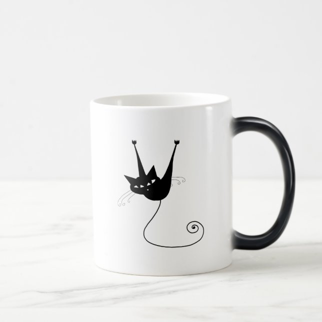 Black Whimsy Kitty 1 Color Morph Mug (Right)