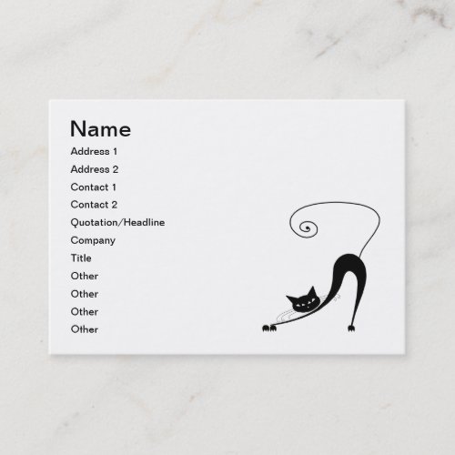 Black Whimsy Kitty 2 Business Card