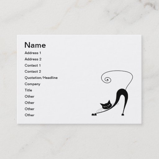 Customizable Black Whimsy Kitty 2 Business Card Templates