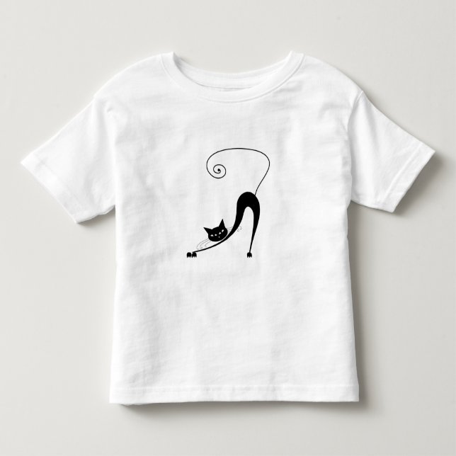 Black Whimsy Kitty 2 Toddler T-shirt (Front)