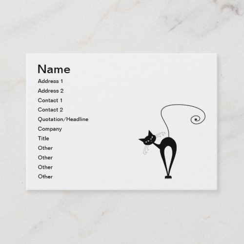 Black Whimsy Kitty 3 Business Card