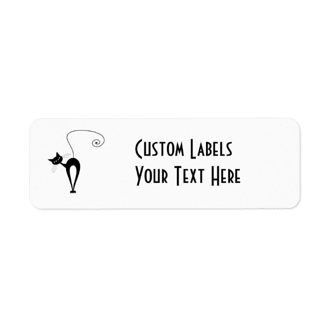 Black Whimsy Kitty 3 Label (Front)