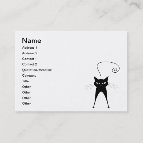Black Whimsy Kitty 6 Business Card Templates