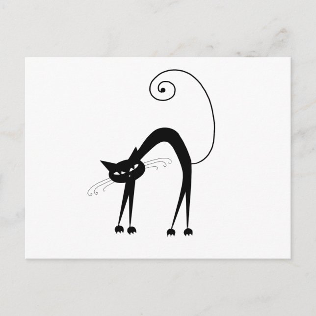 Black Whimsy Kitty 9 Postcard (Front)