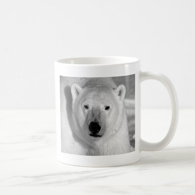 Black & Whit Polar Bear Coffee Mug (Right)