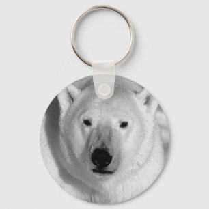 Black & Whit Polar Bear Keychain