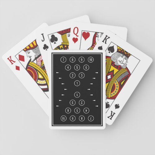 Black  White 10_Pin Bowling Sports Pattern Poker Cards