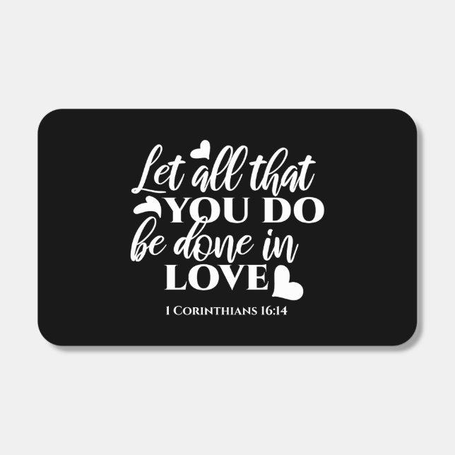 Black & White 1 Corinthians 16:14 Bible Verse Matchboxes (Front)