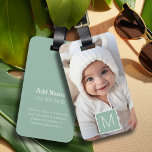 Black & White 1 Photo Collage Custom Monogram Luggage Tag<br><div class="desc">You can use Instagram photos for this design. Use three square photos to create a unique and personal gift. Or you can keep the hipster puppy and make a trendy keepsake.</div>