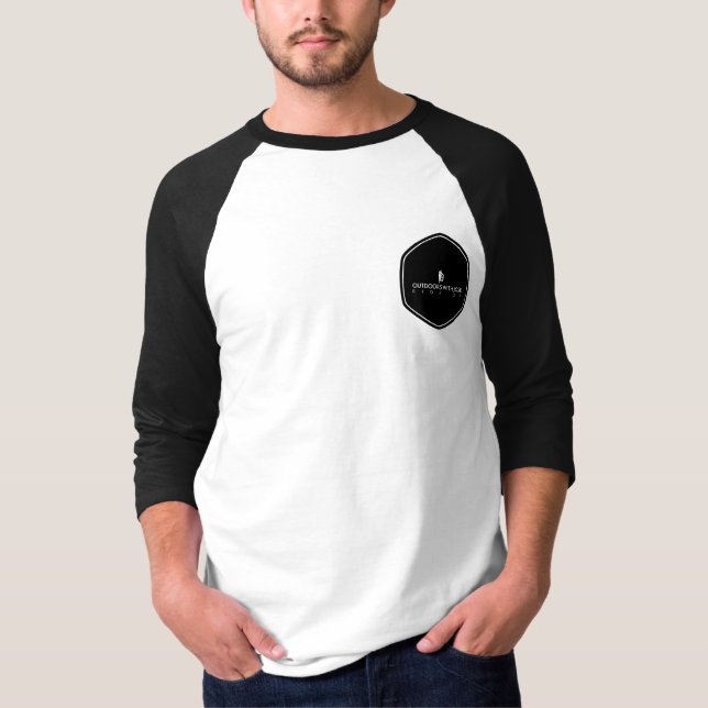 Black/White 3/4 Sleeve T-Shirt (Front)