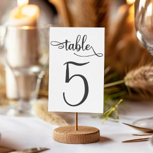 Black white 3.5x5 table number card   Table 5