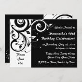 Black+White 5x7 Reverse Swirl 40 Party Invitations | Zazzle