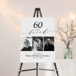Black & White 60 Loved 60th Birthday Party Welcome Foam Board<br><div class="desc">Welcome your guests to a special celebration day with this stylish black & white photo welcome sign. This sign features modern typography" 60 years Loved" with photo templates. More milestone birthday invitations and party supplies are available at my shop BaraBomDesign.</div>