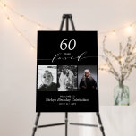 Black & White 60 Loved 60th Birthday Party Welcome Foam Board<br><div class="desc">Welcome your guests to a special celebration day with this stylish black & white photo welcome sign. This sign features modern typography" 60 years Loved" with photo templates. More milestone birthday invitations and party supplies are available at my shop BaraBomDesign.</div>