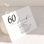 Black & White | 60 Years Loved 60th Birthday Party Invitation<br><div class="desc">Celebrate your special day with this modern birthday party invitation. This design features a stylish script "60 years Blessed" with a clean layout in a black & white color combo. You can personalized the text to any age or event. More designs and party supplies are available at my shop BaraBomDesign....</div>