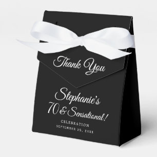 Black & White 70 and Sensational Birthday Party Favor Boxes