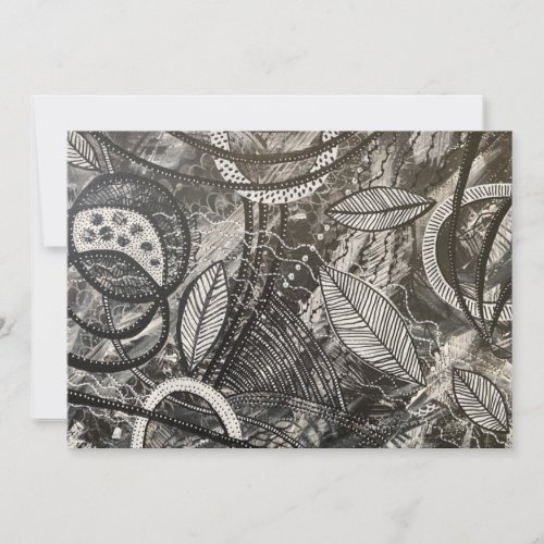 Black White Abstract Acrylic Art Blank Card
